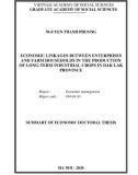 Summary of Economic Doctoral thesis: Economic linkages between enterprises and farm households in the production of long-term industrial crops in Dak Lak province