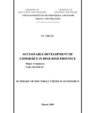 Summary of Doctoral thesis in Economics: Sustainable development of commerce in Binh Dinh province