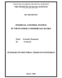 Summary of Doctoral thesis in Economics: Internal control system in Vietnamese commercial banks