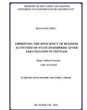 Summary of economic doctoral thesis: Improving the efficiency of business activities of state enterprise after equitization in Vietnam