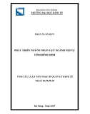 Tóm tắt luận văn Thạc sĩ Quản lý kinh tế: Phát triển nguồn nhân lực ngành Nội vụ tỉnh Bình Định