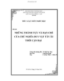 Tiểu luận Triết học: Những thành tựu và hạn chế của chủ nghĩa duy vật tây Âu thời cận đại