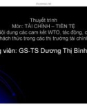 Thuyết trình: Nội dung các cam kết WTO, tác động, cơ hội và thách thức trong các thị trường tài chính