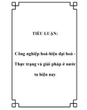 TIỂU LUẬN: Công nghiệp hoá-hiện đại hoá Thực trạng và giải pháp ở nước ta hiện nay