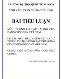 Bài tiểu luận: Mục tiêu, nhiệm vụ, và tư tưởng chỉ đạo công tác đối ngoại của Đảng Cộng sản Việt Nam