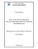 Tóm tắt luận văn Thạc sĩ Quản trị kinh doanh: Quản lý nhà nước đối với hoạt động đào tạo cán bộ công chức cấp xã trên địa bàn tỉnh Kon Tum