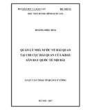 Luận văn thạc sĩ Quản lý công: Quản lý nhà nước về hải quan tại Chi cục Hải quan cửa khẩu sân bay Nội Bài