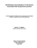 Master's thesis of Applied Science: Identification and evaluation of risk factors associated with acupuncture practice