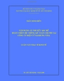 Luận văn Thạc sĩ Kinh tế: Vận dụng lý thuyết ABC để hoàn thiện hệ thống kế toán chi phí tại Công ty Điện tử Samsung Vina