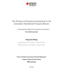 Doctoral thesis of Philosophy: The drivers of overseas investments in the Australian residential property market