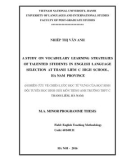 Master minor programme thesis English linguistics: A study on vocabulary learning strategies of talented students in English language selection at Thanh Liem C high school, Ha Nam province