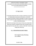 Master minor programme thesis English linguistics: An investigation into the cultural contents available in the reading passages of English 12, students' attitudes and expectations towards cultural contents to be loaded to this textbook and cultural learning at Phuc Tho High school