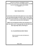 Master minor programme thesis English linguistics: An investigation into speaking in class anxiety of English majored students - The case of the second year students at the school of foreign languages, Thai Nguyen university