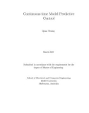 Master's thesis of Engineering: Continuous-time model predictive control