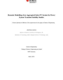 Master's thesis of Engineering: Dynamic modelling of an aggregated solar-PV system for power system transient stability studies