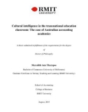 Doctoral thesis of Philosophy: Cultural intelligence in the transnational education classroom: The case of Australian accounting academics