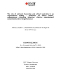 Doctoral thesis of Philosophy: The role of authentic leadership and ethical leadership in an organisational setting – predictors for ethical climate, organisational citizenship behaviour, affective organisational commitment and in-role performance