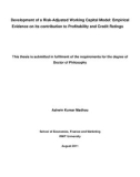 Doctoral thesis of Philosophy: Development of a risk-adjusted working capital model: empirical evidence on its contribution to profitability and credit ratings