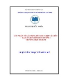 Luận văn Thạc sĩ Kinh tế: Các nhân tố tác động đến thu nhập cá nhân – Hàm ý cho chính sách công – Trường hợp TP.HCM