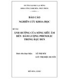 Báo cáo nghiên cứu khoa học: Ảnh hưởng của sóng siêu âm đến hàm lượng phenolic trong đậu đen