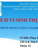 Bài thuyết trình Phân tích vi sinh thực phẩm: Quy trình định lượng Clostridium perfringenes