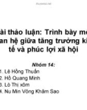 Bài thảo luận: Trình bày mối quan hệ giữa tăng trưởng kinh tế và phúc lợi xã hội