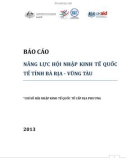 Báo cáo Năng lực hội nhập kinh tế quốc tế tỉnh Bà Rịa - Vũng Tàu 2013