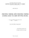 Luận văn Thạc sĩ Khoa học: Phương trình, bất phương trình lượng giác và một số ứng dụng