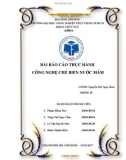 Báo cáo thực hành: Công nghệ chế biến nước mắm