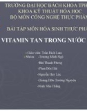 Bài tập môn Hóa sinh thực phẩm: Vitamin tan trong nước