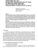 Báo cáo nghiên cứu khoa học: NHỮNG ĐIỂM CẦN LƯU Ý KHI DỊCH MỘT VĂN BẢN KHOA HỌC-KỸ THUẬT TỪ TIẾNG ANH SANG TIẾNG VIỆT