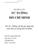 Tiểu luận Tư tưởng Hồ Chí Minh: Những vấn đề xây dựng nhà nước theo tư tưởng Hồ Chí Minh