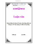 Luận văn: Hoàn thiện tổ chức kế toán vốn bằng tiền tại Công ty CP xây dựng và đầu tư hạ tầng