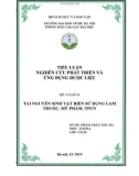 Bài tiểu luận: Tài nguyên sinh vật biển sử dụng làm thuốc, mỹ phẩm, TPCN