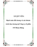 LUẬN VĂN: Hạch toán tiền lương và các khoản trích theo lương tại Công ty cổ phần 19/5 Đoan Hùng