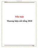 Tiểu luận: Thương hiệu nổi tiếng 2010