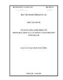 Luận văn Thạc sĩ Quản lý công: Ứng dụng công nghệ thông tin trong hoạt động của Văn phòng Ủy ban nhân dân tỉnh Đắk Lắk