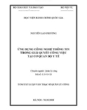 Tóm tắt Luận văn Thạc sĩ Quản lý công: Ứng dụng công nghệ thông tin trong giải quyết công việc tại cơ quan Bộ Y tế