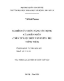 Tóm tắt Luận án Tiến sĩ Ngôn ngữ học: Nghiên cứu chức năng tác động của diễn ngôn (Trên tư liệu diễn văn chính trị tiếng Việt)