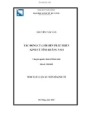 Tóm tắt Luận án Tiến sĩ Kinh tế: Tác động của FDI đến phát triển kinh tế tỉnh Quảng Nam