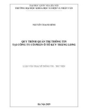 Luận văn Thạc sĩ Thông tin Thư viện: Quy trình quản trị thông tin tại Công ty cổ phần Ô tô KCV Thăng Long