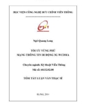 Tóm tắt luận văn Thạc sỹ ngành Kĩ thuật viễn thông: Tối ưu vùng phủ mạng thông tin di động 3G WCDMA