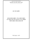 Luận văn Thạc sĩ Toán học: Hàm đơn điệu, tựa đơn điệu và một số ứng dụng của phép đơn điệu hóa hàm số