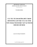 Luận văn Thạc sĩ Kinh tế: Các yếu tố ảnh hưởng đến ý định hồi hương làm việc của sinh viên học tập tại thành phố Hồ Chí Minh