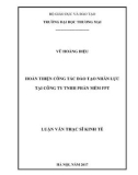Luận văn Thạc sĩ Kinh tế: Hoàn thiện công tác đào tạo nhân lực tại Công ty TNHH Phần mềm FPT