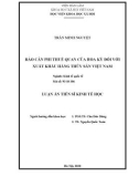 Luận án Tiến sĩ Kinh tế học: Rào cản phi thuế quan của Hoa Kỳ đối với xuất khẩu hàng thủy sản Việt Nam