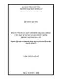 Tóm tắt Luận án Tiến sĩ Khoa học giáo dục: Bồi dưỡng năng lực mô hình hóa toán học cho học sinh Trung học phổ thông trong dạy học Đại số