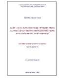 Luận văn Thạc sĩ Quản lý giáo dục: Quản lý ứng dụng công nghệ thông tin trong dạy học ở các trường trung học phổ thông huyện Ninh Phước, tỉnh Ninh Thuận