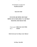 Luận văn thạc sĩ: Xây dựng hệ thống thu thập thông tin tự động phục vụ cập nhật nội dung cho trang web