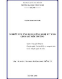 Tóm tắt Luận văn Thạc sĩ Công nghệ thông tin: Nghiên cứu ứng dụng công nghệ IoT cho giám sát môi trường